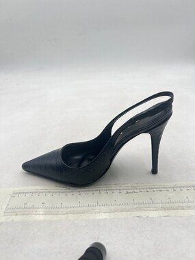 FSJ Black Closed Toe Pointy High Heel Pumps Sexy Slingback Heeled Shoes